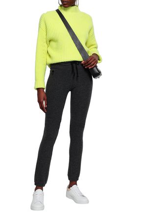 Click to view more detailed imagery on our partner's website Wildfox Woman Stretch-Knit Track Pants Dark Gray
