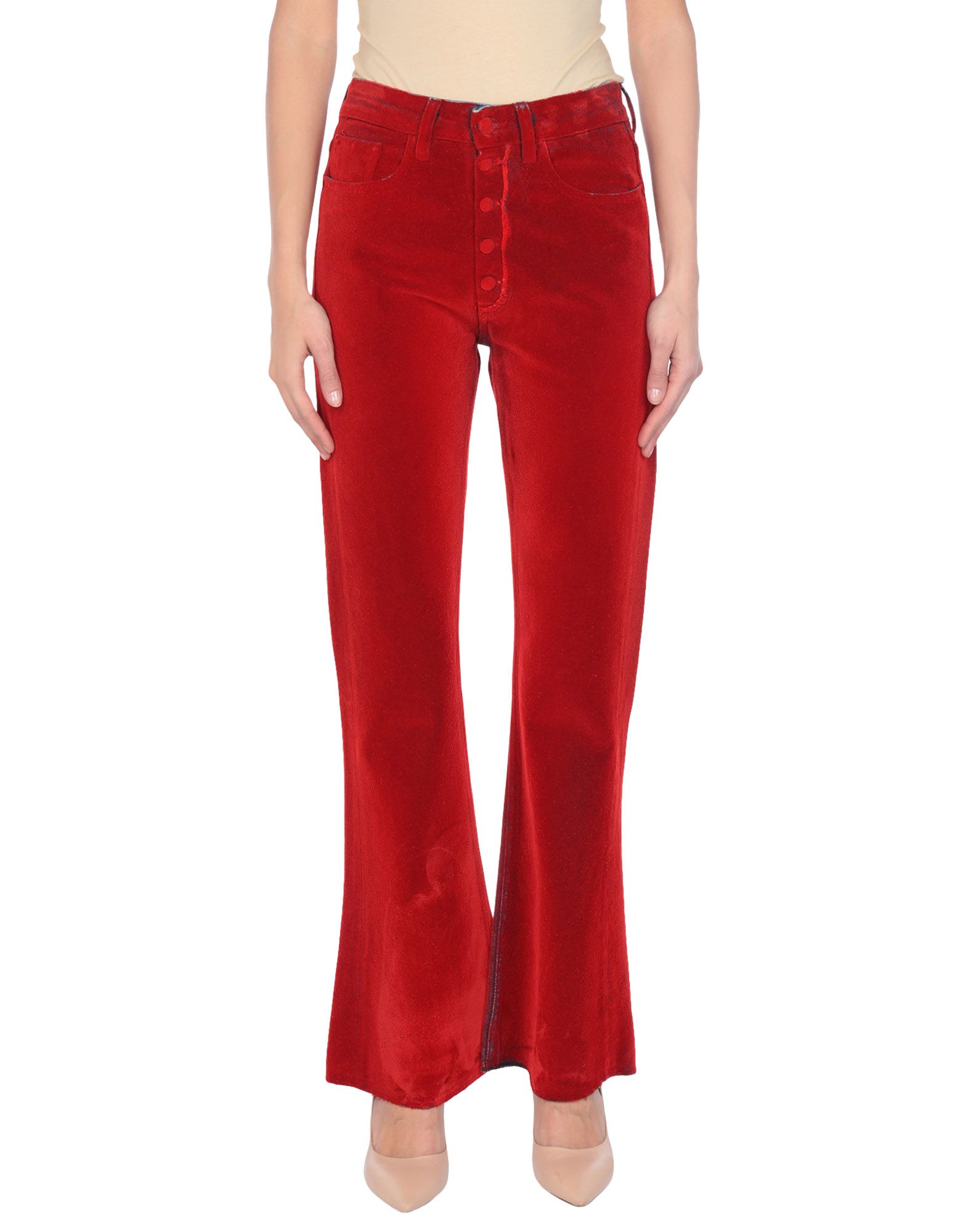 Женская мм. Maison Margiela штаны. Maison Margiela Pants. Мейсон Марджела красные брюки. Velour trousers with Rose Print