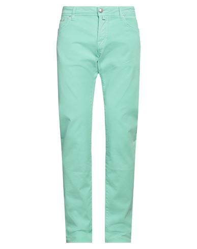 Shop Jacob Cohёn Man Pants Light Green Size 37 Cotton, Elastane