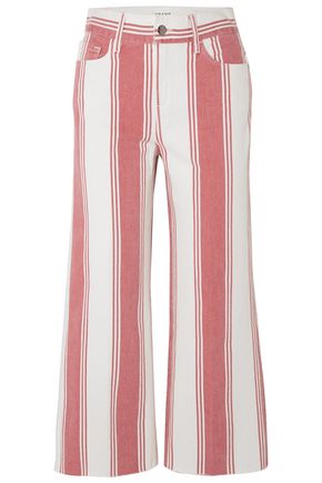 Frame Denim Clothing Up To 70 Off At The Outnet Frame Vintage Crop Striped High Rise Wide Leg Jeans