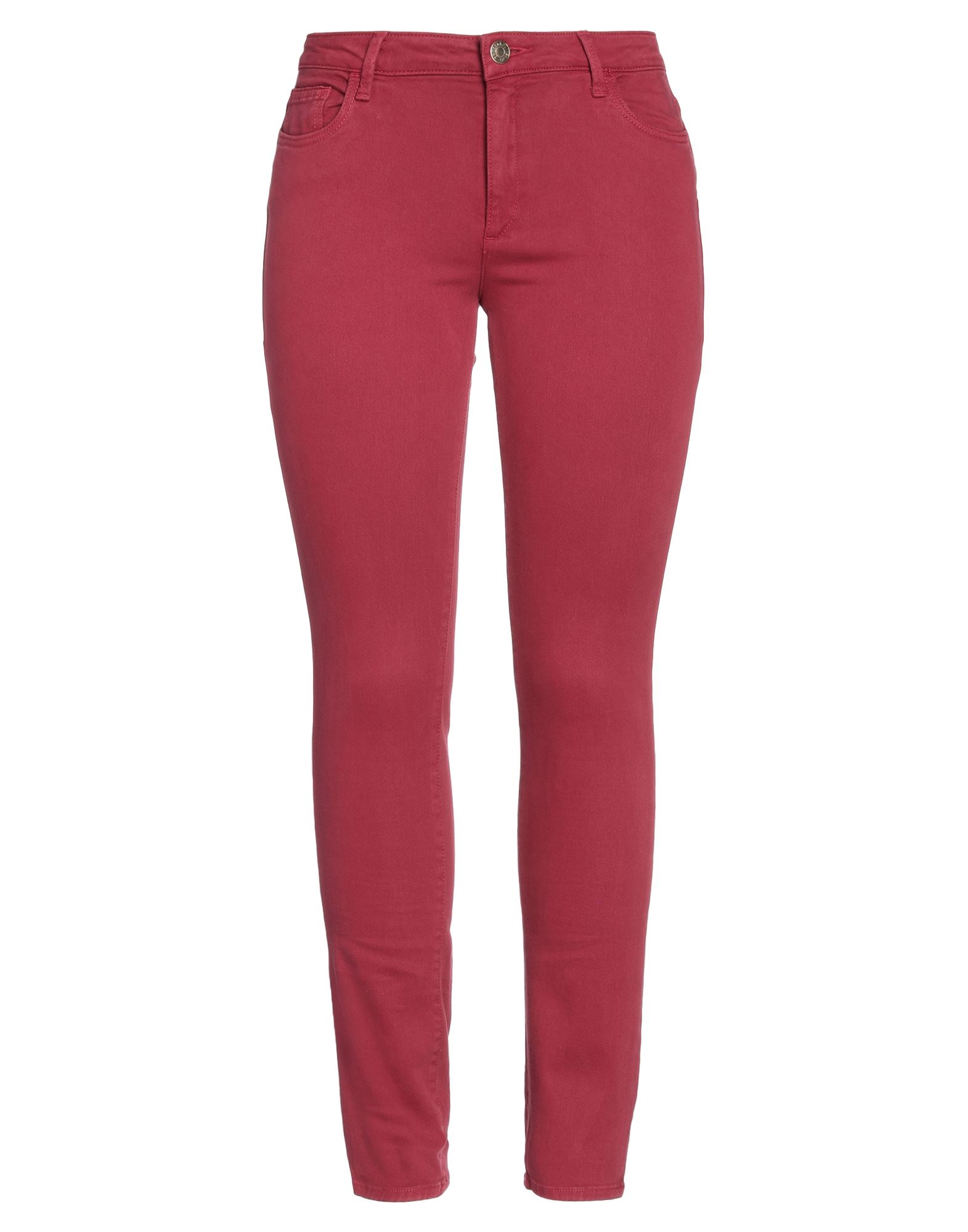 Shop Trussardi Jeans Woman Pants Burgundy Size 32 Cotton, Elastane In Red