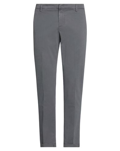 Dondup Man Pants Lead Size 35 Cotton, Lyocell, Elastane In Grey