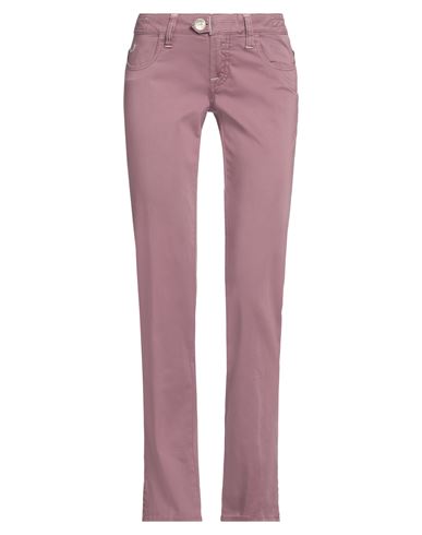 Woman Pants Pink Size 27 Cotton, Elastane