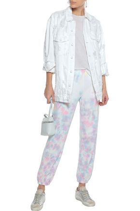 Click to view more detailed imagery on our partner's website Wildfox Woman Tie-Dyed French Cotton-Terry Track Pants Multicolor