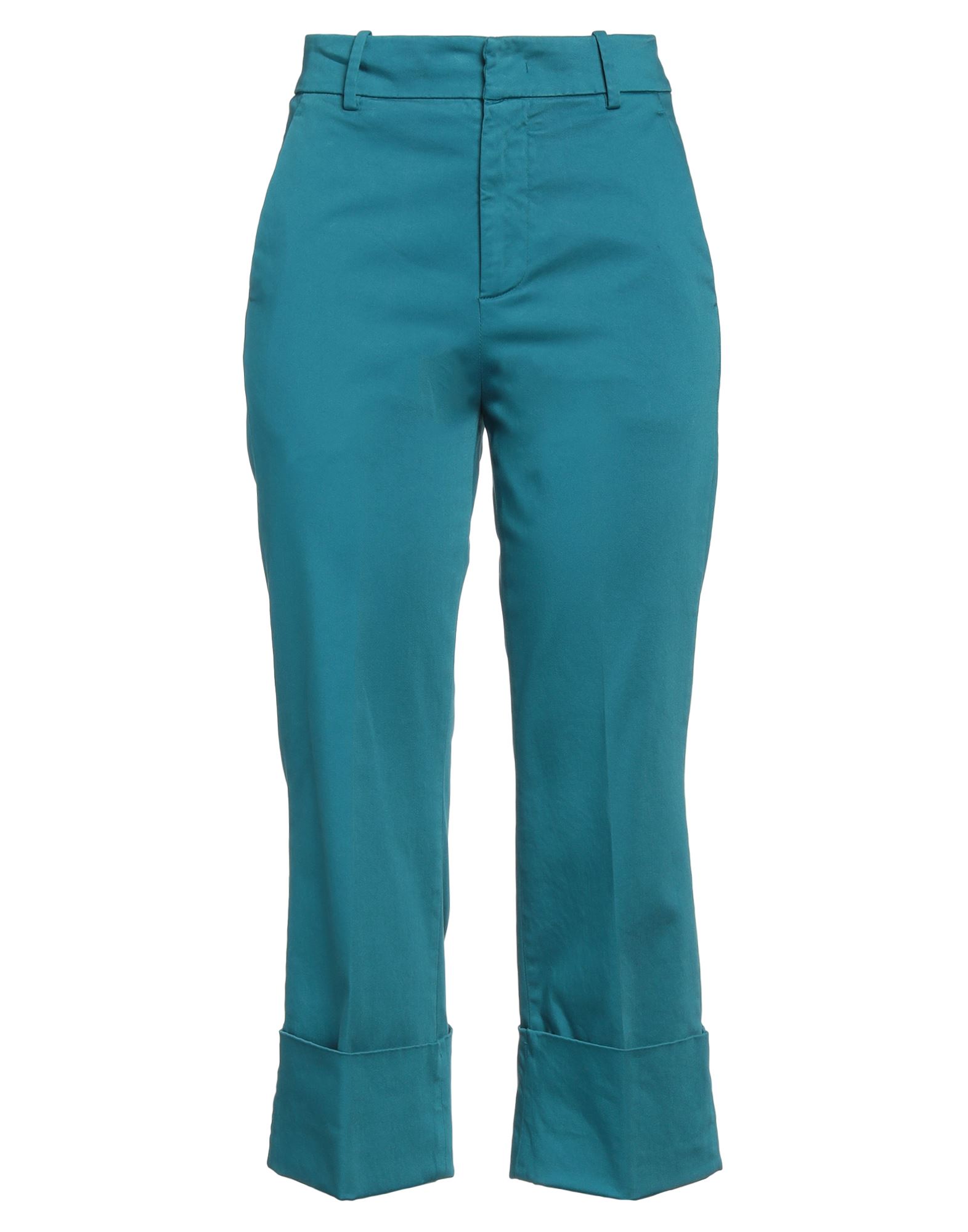 Shop Dondup Woman Cropped Pants Deep Jade Size 6 Cotton, Elastane In Green