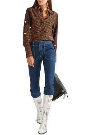 Click to view more detailed imagery on our partner's website Chloé Cropped High-rise Straight-leg Jeans In Blue