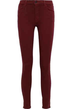 J BRAND 620 coated mid-rise skinny jeans