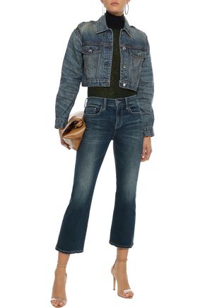 Click to view more detailed imagery on our partner's website Current Elliott Current/elliott Woman The Kick Faded Mid-rise Kick-flare Jeans Mid Denim