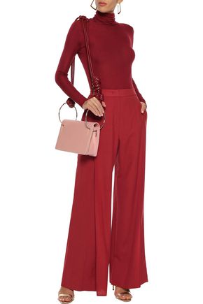 Click to view more detailed imagery on our partner's website Agnona Woman Pleated Wool And Cashmere-blend Wide-leg Pants Brick