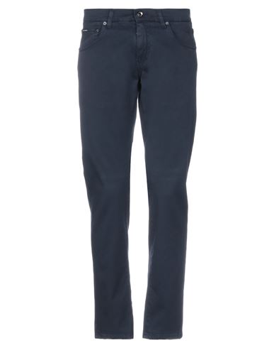 Man Pants Midnight blue Size 42 Cotton, Elastane, Cow leather