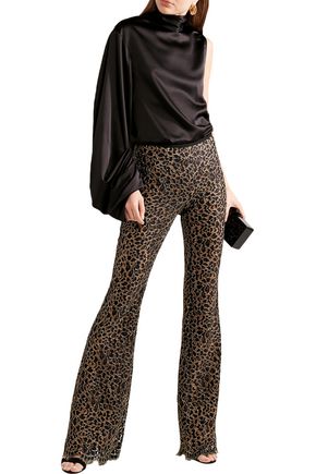 Michael Kors Collection Woman Guipure Lace Flared Pants Black