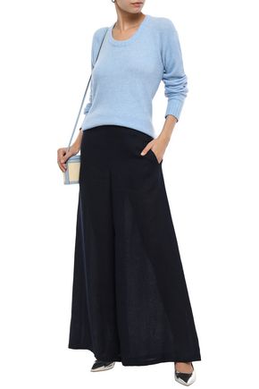 Click to view more detailed imagery on our partner's website Mansur Gavriel Woman Linen Wide-Leg Pants Midnight Blue