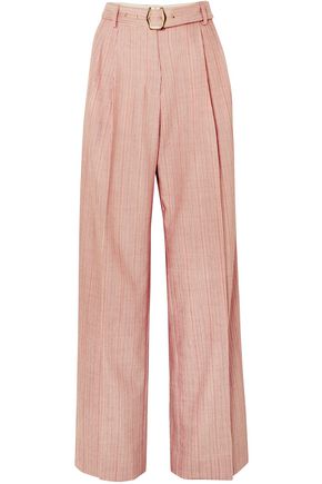 SIES MARJAN Striped wool-blend wide-leg pants