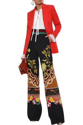 Click to view more detailed imagery on our partner's website Etro Woman Printed Crepe Wide-leg Pants Multicolor
