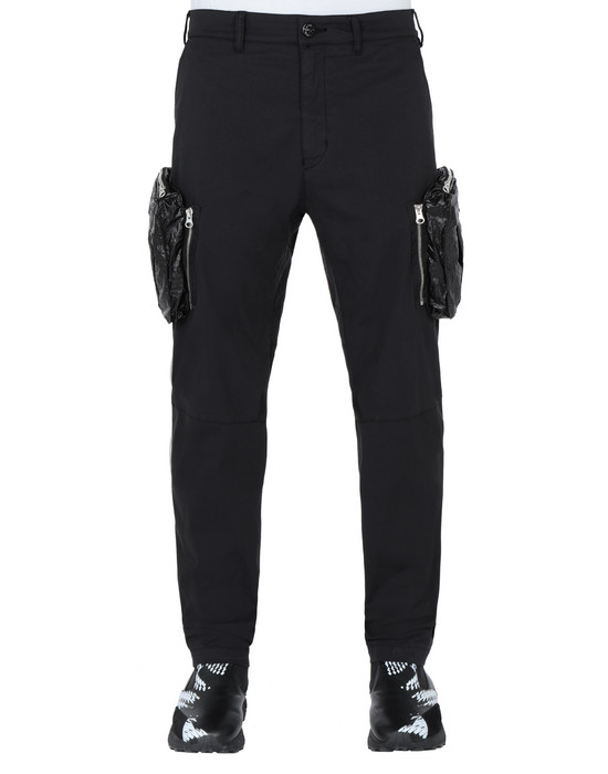 stone island cargo trousers black