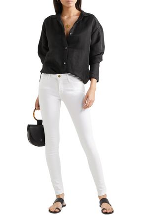 Frame Le Skinny Jeanne Crop Mid-rise Skinny Jeans In White