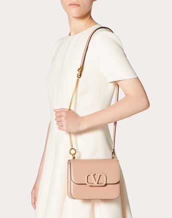Small VSLING Smooth Calfskin Shoulder Bag for Woman | Valentino Online ...
