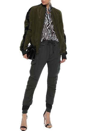 Haider Ackermann Frayed French Cotton-terry Tapered Pants In Anthracite