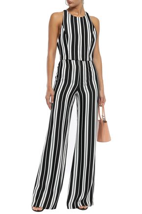 ALICE AND OLIVIA DYLAN STRIPED SATIN WIDE-LEG PANTS,3074457345621125167