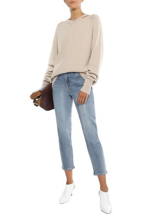 Click to view more detailed imagery on our partner's website J Brand Woman Ruby Cropped Faded High-Rise Slim-Leg Jeans Mid Denim