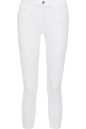 J BRAND 835 cropped studded mid-rise skinny jeans
