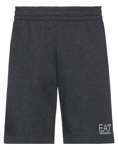 Ea7 Man Shorts & Bermuda Shorts Steel Grey Size M Cotton In Grey