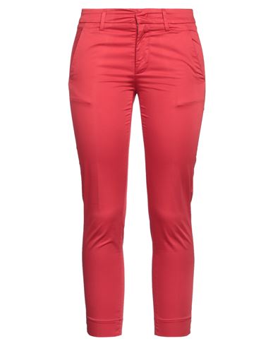 Woman Shorts & Bermuda Shorts Red Size L Cotton, Elastane