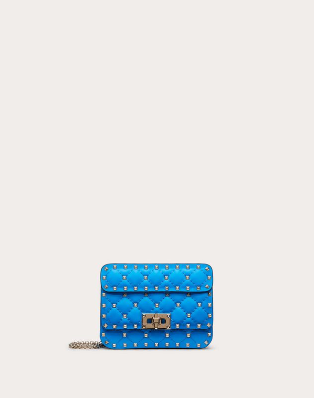 Mini Rockstud Spike fluo calfskin leather bag for Woman | Valentino ...
