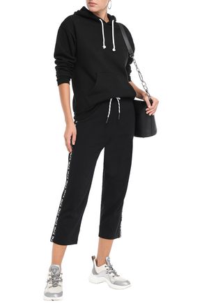 Mcq By Alexander Mcqueen Cropped French Cotton-terry Track Pants In Black