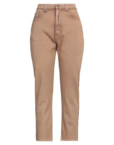 N°21 Woman Cropped Pants Khaki Size 31 Cotton, Elastane In Beige