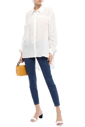CURRENT ELLIOTT CURRENT/ELLIOTT WOMAN CROPPED MID-RISE SKINNY JEANS DARK DENIM,3074457345621368763