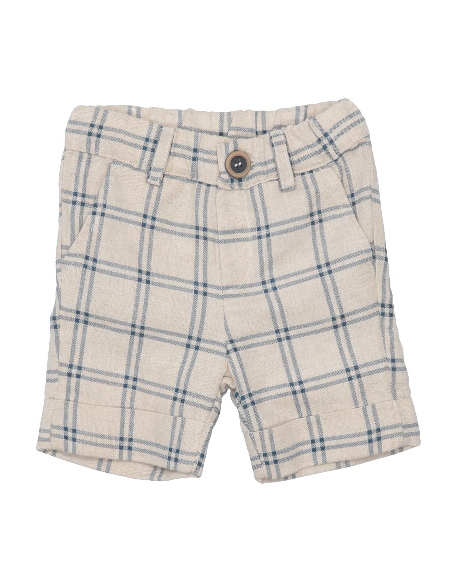 Kid's Company Newborn Boy Shorts & Bermuda Shorts Beige Size 3 Linen, Cotton In Grey