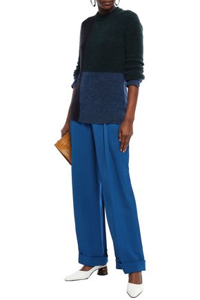 3.1 Phillip Lim / フィリップ リム Pleated Crepe Wide-leg Pants In Cobalt Blue