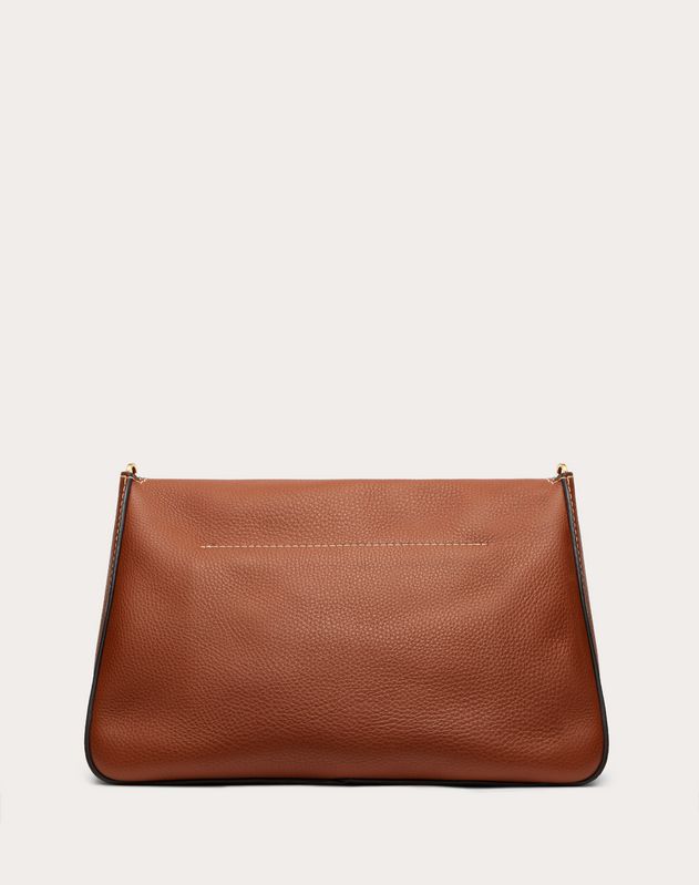 Large VRING Grainy Calfskin Crossbody Bag for Woman | Valentino Online ...