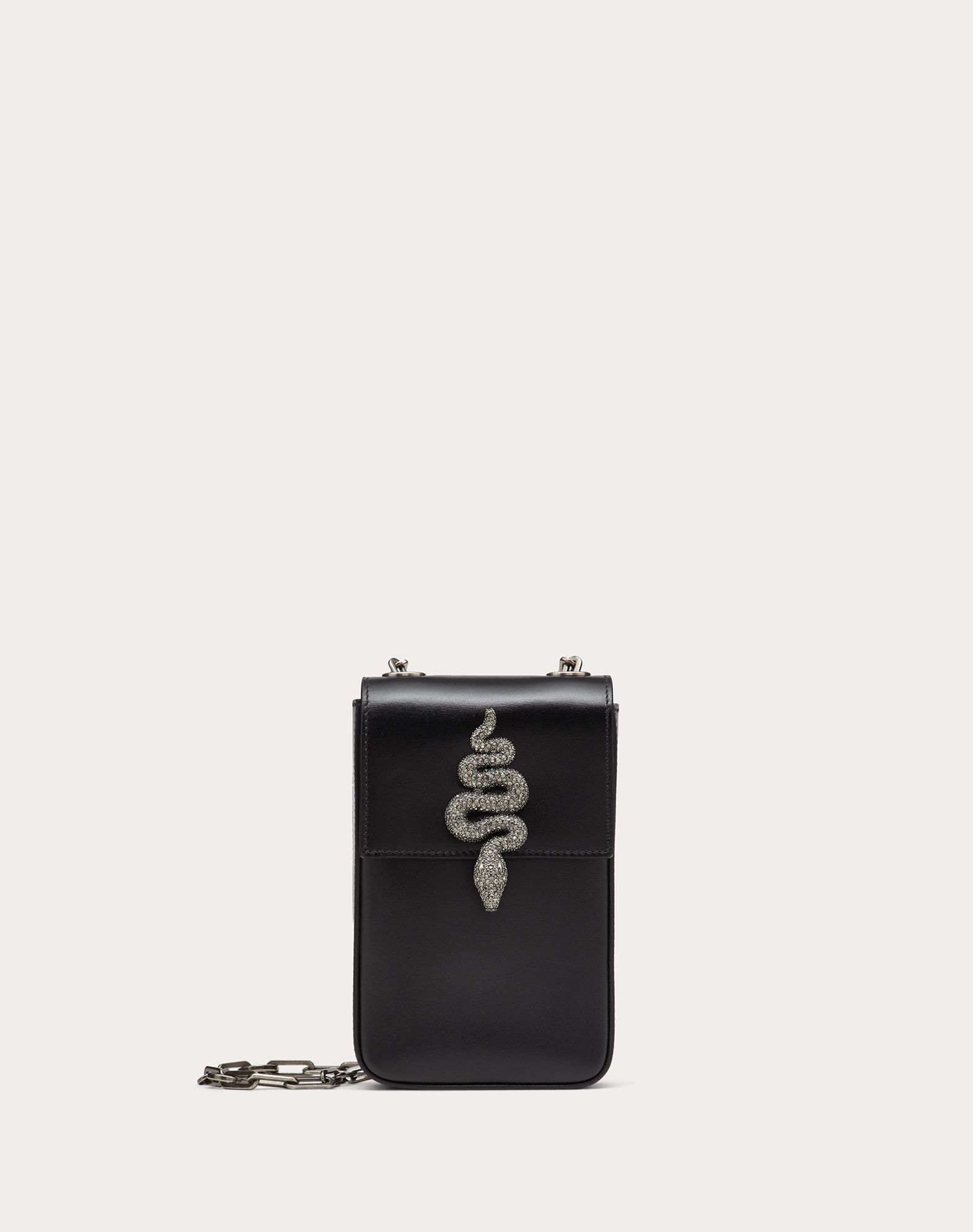 VALENTINO VALENTINO GARAVANI MINI VERTICAL BAG IN GLOSSY CALFSKIN WITH SERPENT ACCESSORY