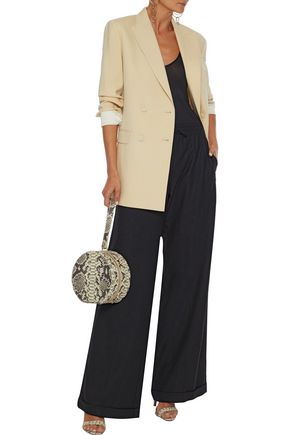 Valentino Wool And Cashmere-blend Twill Wide-leg Pants In Black