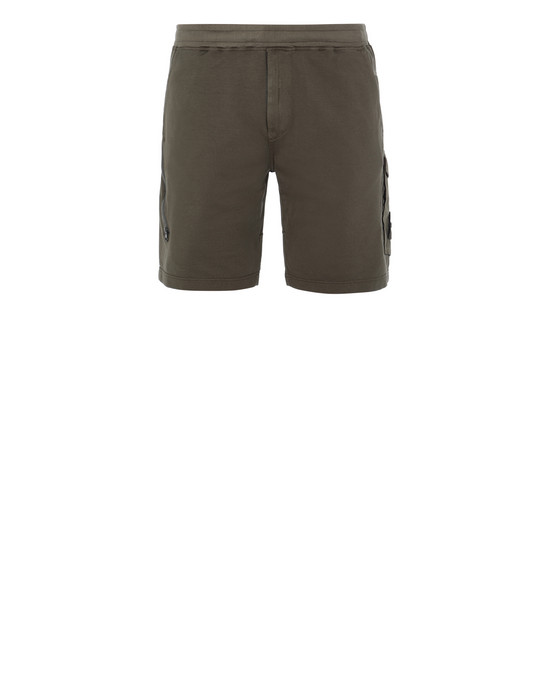 Sold out - STONE ISLAND 650F3 GHOST PIECE Fleece Bermuda Shorts Man Military Green