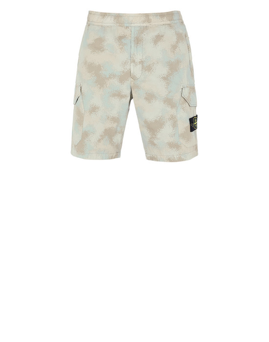 STONE ISLAND L13EE CAMO DÉVORÉ Bermuda shorts Man Dove Grey