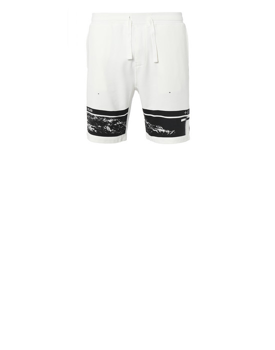 FLEECE BERMUDA SHORTS Man 66595“DRONE FOUR” Front STONE ISLAND