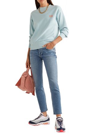 Re/done Cropped High-rise Slim-leg Jeans In Mid Denim
