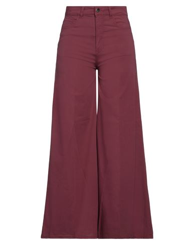 Kaos Jeans Woman Pants Burgundy Size 32 Cotton, Elastane In Red
