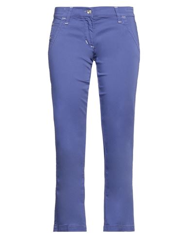 Woman Pants Sky blue Size 10 Cotton, Elastane