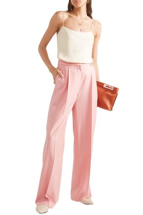 The Row Elin Wool twill Wide leg Pants In Baby Pink ModeSens