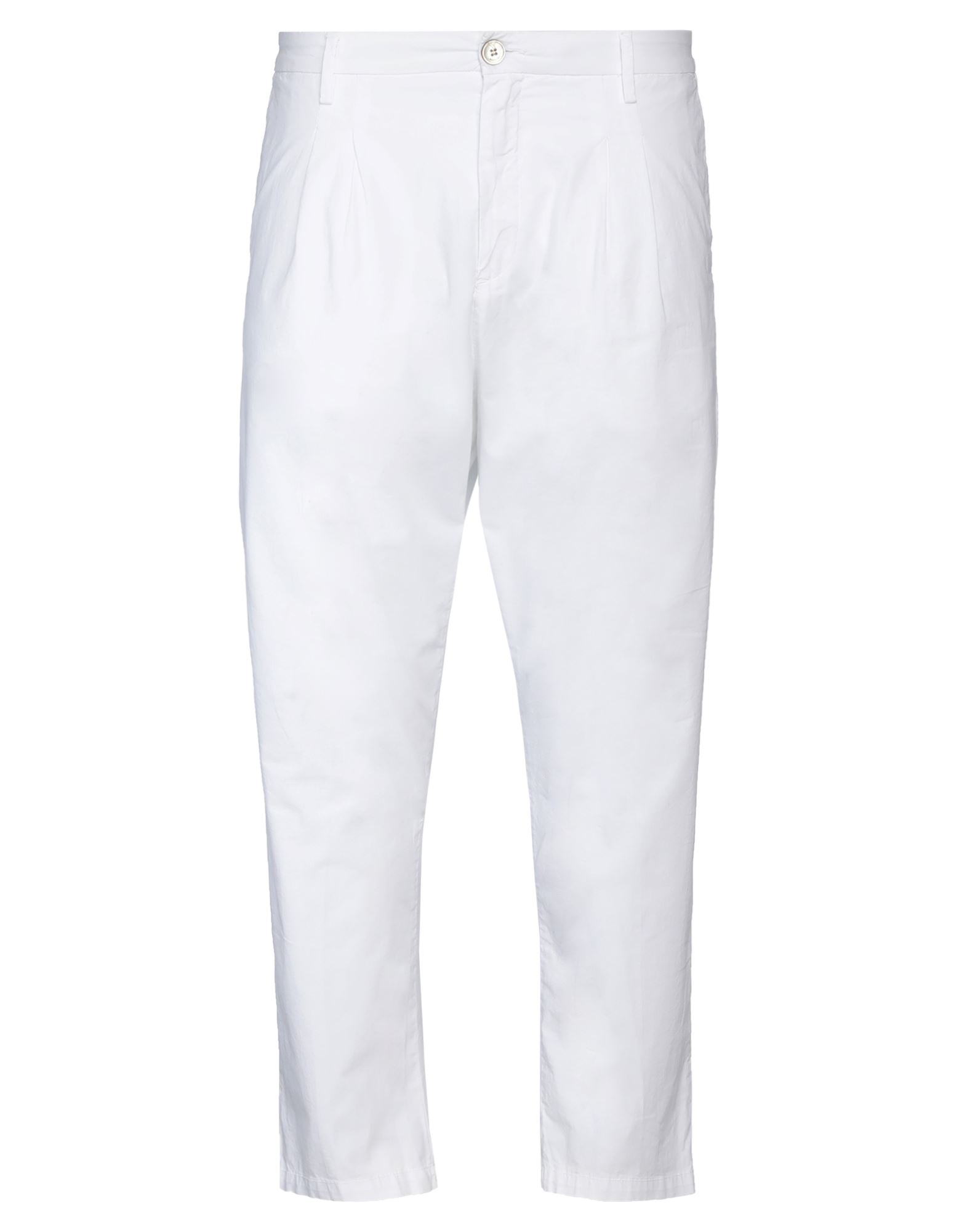 Shop Aglini Man Pants White Size 30 Cotton, Elastane