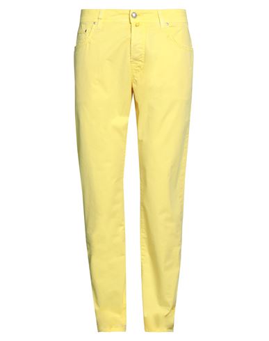 Shop Jacob Cohёn Man Pants Yellow Size 33 Cotton, Elastane