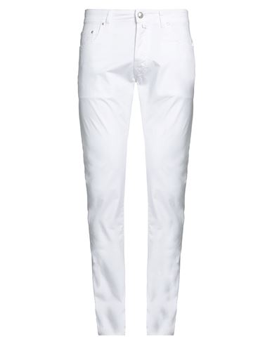 Jacob Cohёn Man Pants White Size 33 Cotton, Elastane, Soft Leather In White