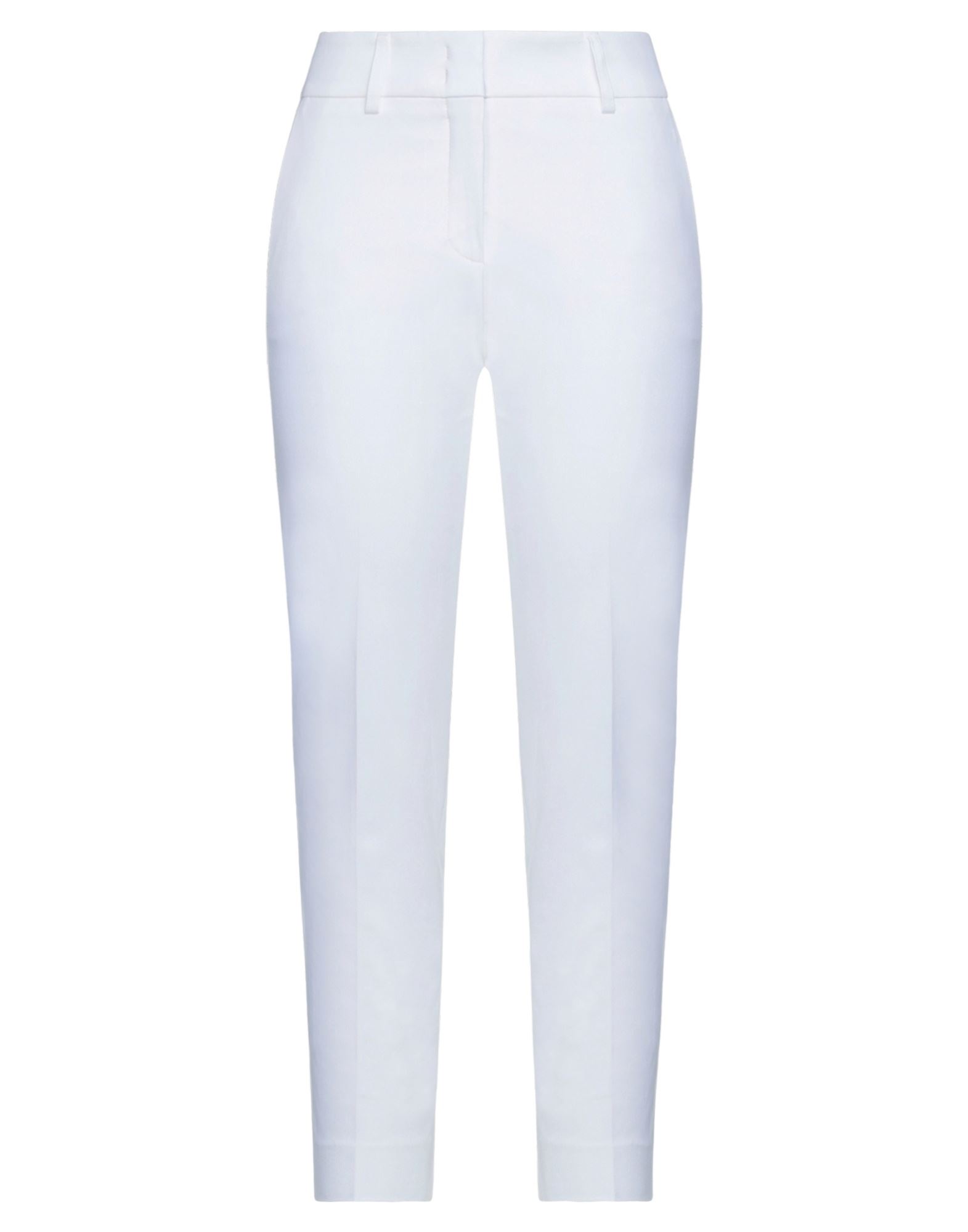 Shop Piazza Sempione Woman Pants White Size 12 Cotton, Elastane