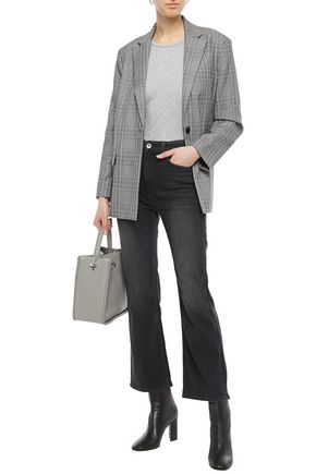 Rag & Bone Nina Distressed High-rise Kick-flare Jeans In Charcoal