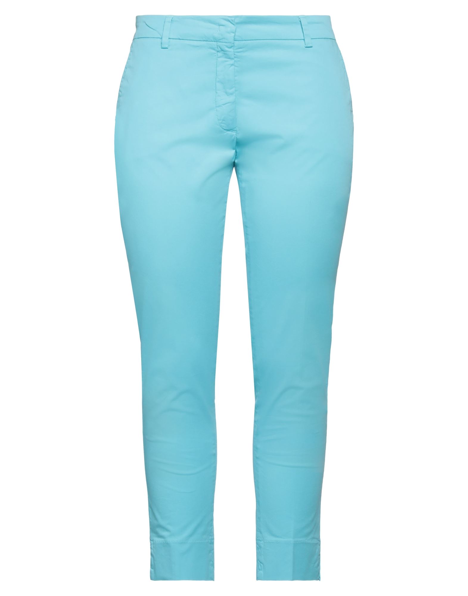 Shop Rossopuro Woman Pants Turquoise Size 12 Cotton, Elastane In Blue