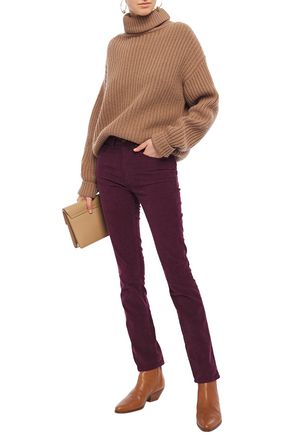 Ba&sh Cotton-blend Corduroy Slim-leg Pants In Burgundy